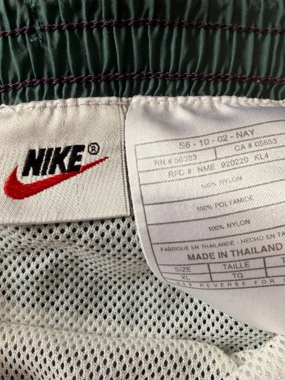 Nike Swim Shorts Purple Nylon Mens XL Vintage 90s Swoosh Colorblock Mesh Lined